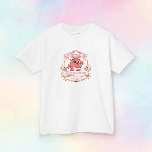 Sweetheart Baker Club Kinder T-shirt – Moji Friends Liefde | Cosy Café Kawaii Kids Tee