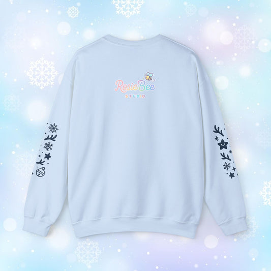 Moji Friend Verdriet Reindeer Sweater – Pastel Kawaii Christmas Crewneck | Cozy Winter Pullover