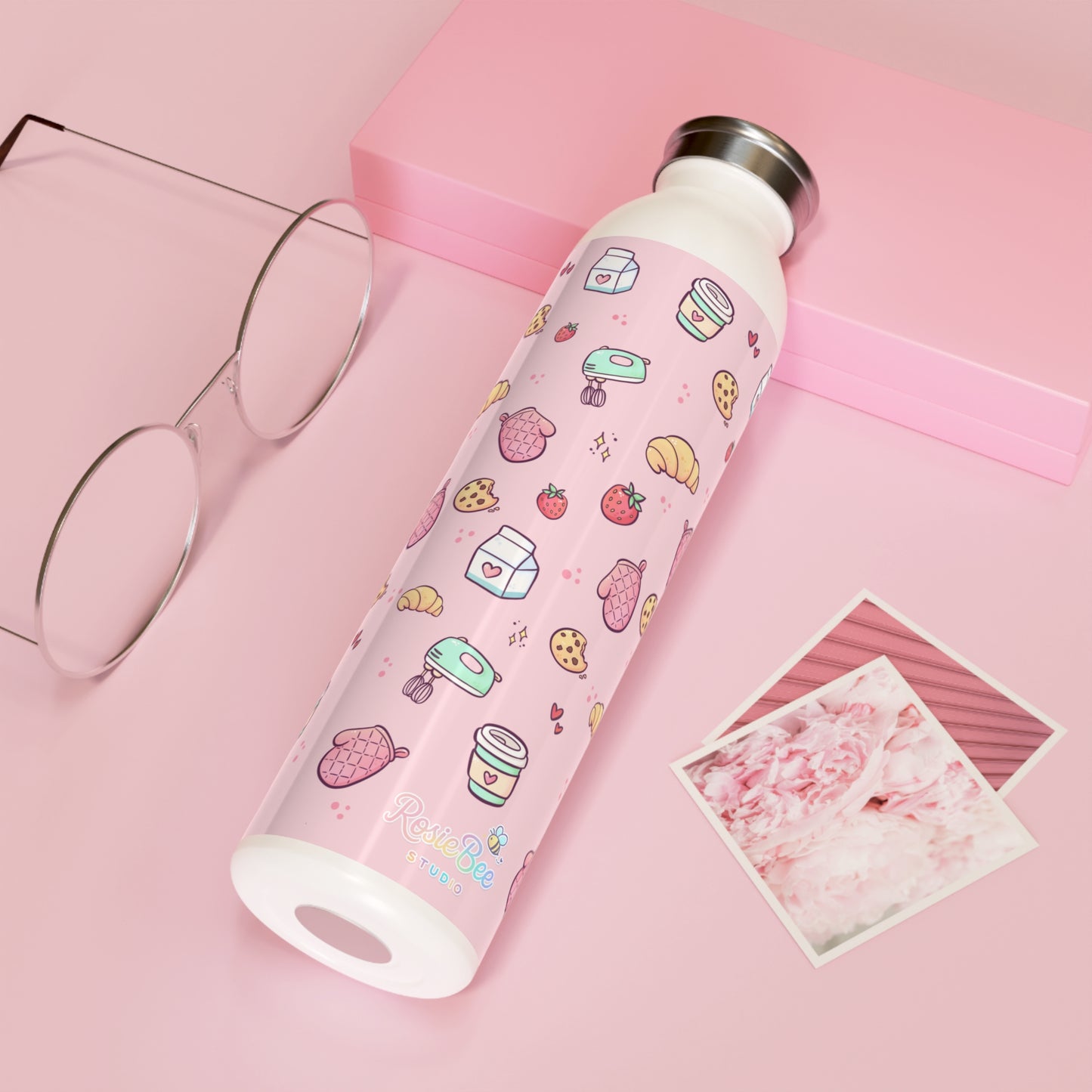 Moji Friends Cosy Café Drinkfles – Bakery Doodles Pink