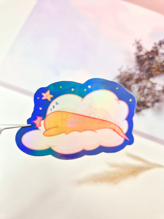 Courage Moji Friend Keep On Dreaming Die-Cut Sticker | Kawaii Cloud Star Vinyl Sticker Moji Friends Design | Cute Pastel Planner Sticker