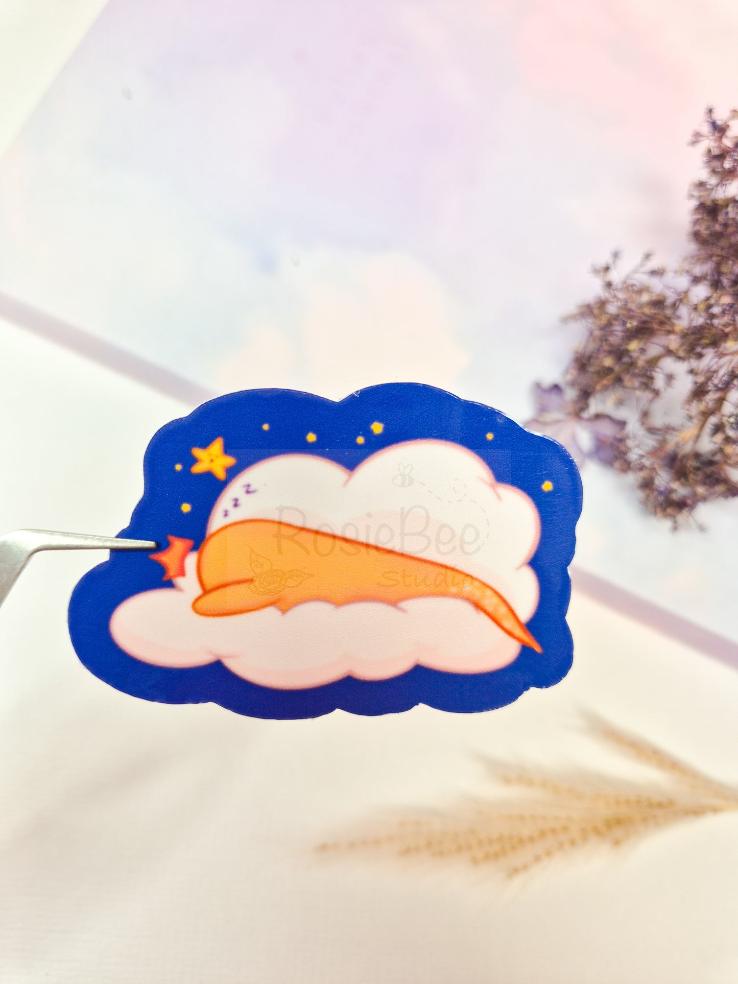 Courage Moji Friend Keep On Dreaming Die-Cut Sticker | Kawaii Cloud Star Vinyl Sticker Moji Friends Design | Cute Pastel Planner Sticker