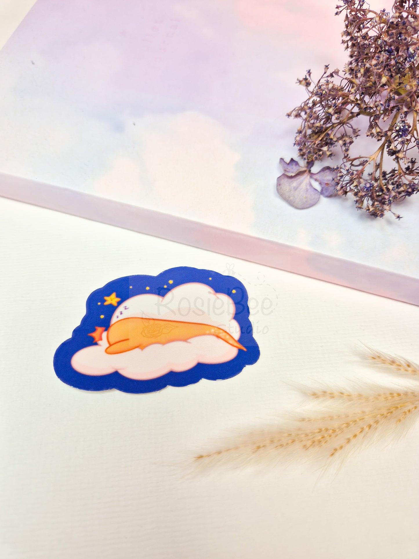 Courage Moji Friend Keep On Dreaming Die-Cut Sticker | Kawaii Cloud Star Vinyl Sticker Moji Friends Design | Cute Pastel Planner Sticker