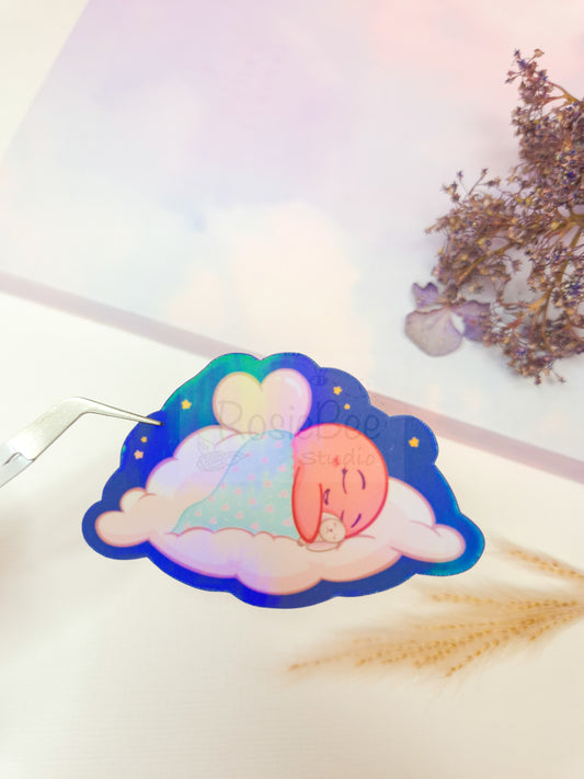 Love Moji Friend Keep On Dreaming Die-Cut Sticker | Kawaii Cloud Bunny Vinyl Sticker Moji Friends Design | Cute Pastel Planner Sticker
