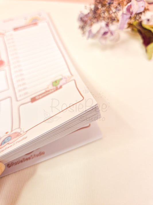 Kawaii Moji Friends A6 notepad with 50 pages for to-do lists and reminders