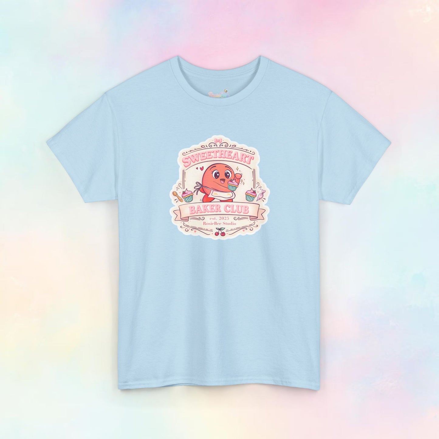 Sweetheart Baker Club T-shirt – Moji Friend Liefde | Cosy Café kawaii shirt
