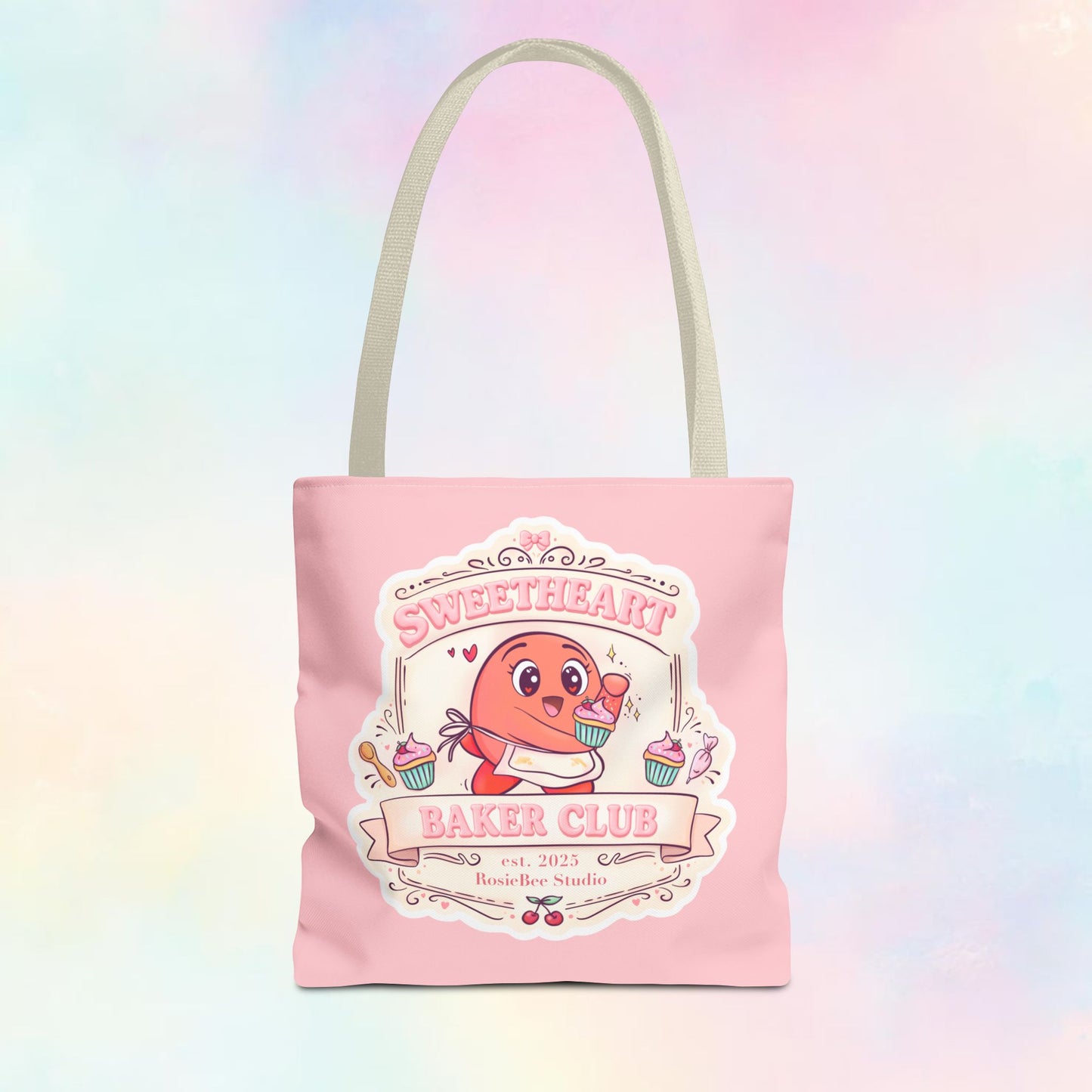 Sweetheart Baker Club Tote Bag – Moji Friends Cosy Café | RosieBee Studio