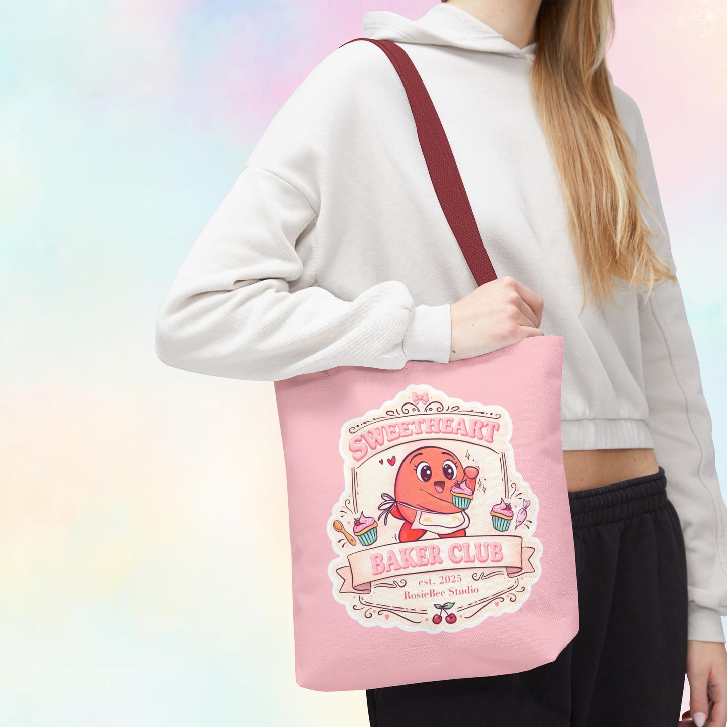 Sweetheart Baker Club Tote Bag – Moji Friends Cosy Café | RosieBee Studio