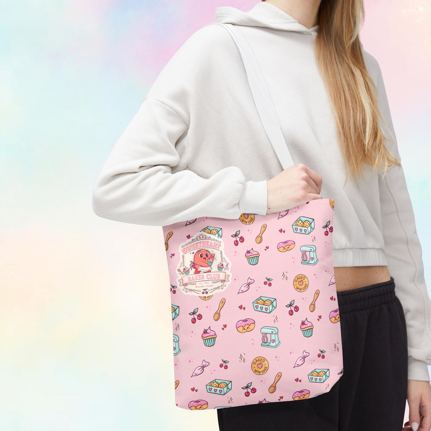 Sweetheart Baker Club – Cosy Café Pattern Tote Bag | Moji Friends