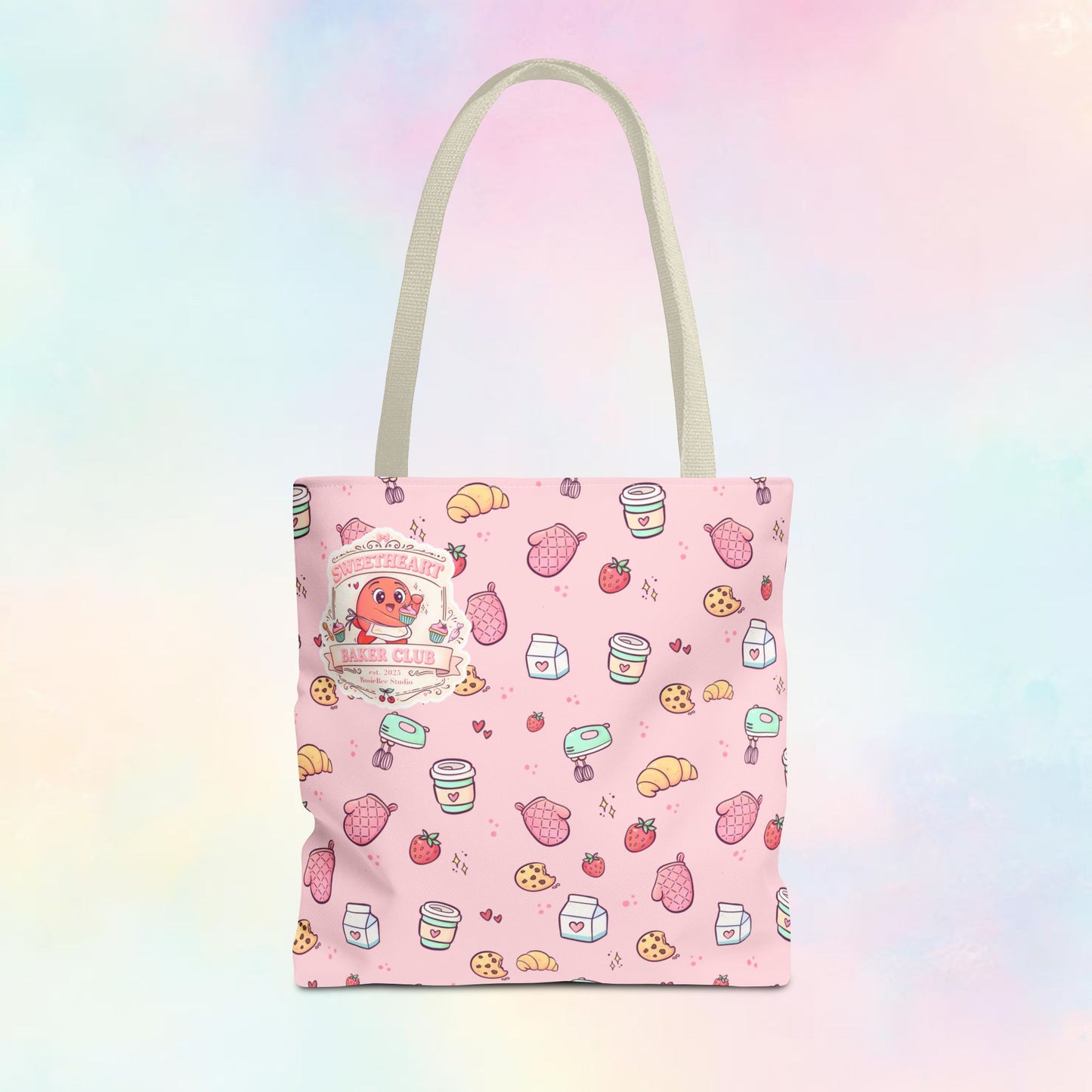 Sweetheart Bakery Doodle Club – Cosy Café Pattern Tote Bag | Moji Friends