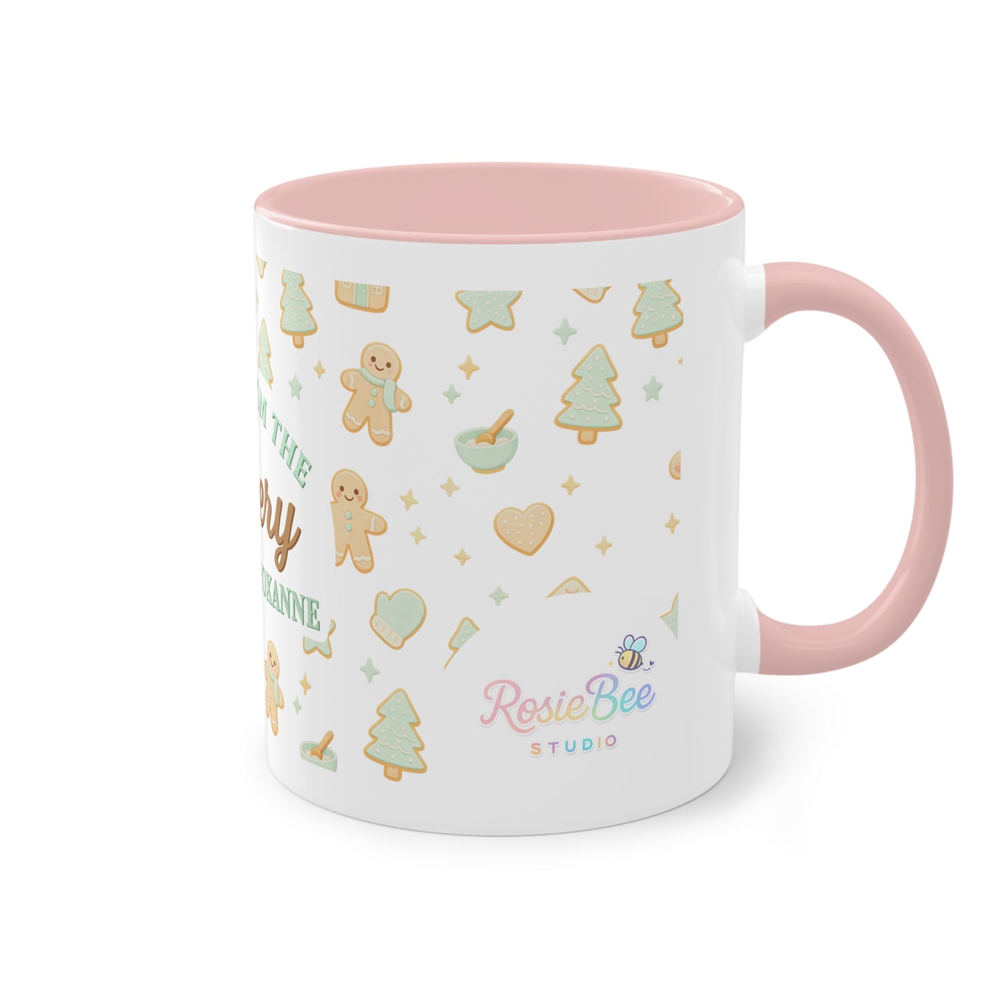 Fresh From the Bakery™ – Gepersonaliseerde Kerst Mok | Gingerbread & Pastel Holiday Mug