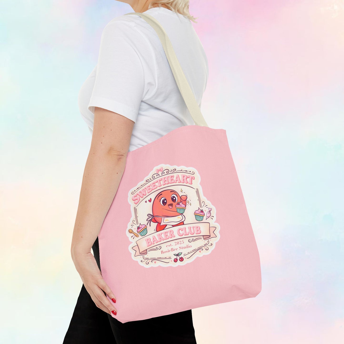 Sweetheart Baker Club Tote Bag – Moji Friends Cosy Café | RosieBee Studio