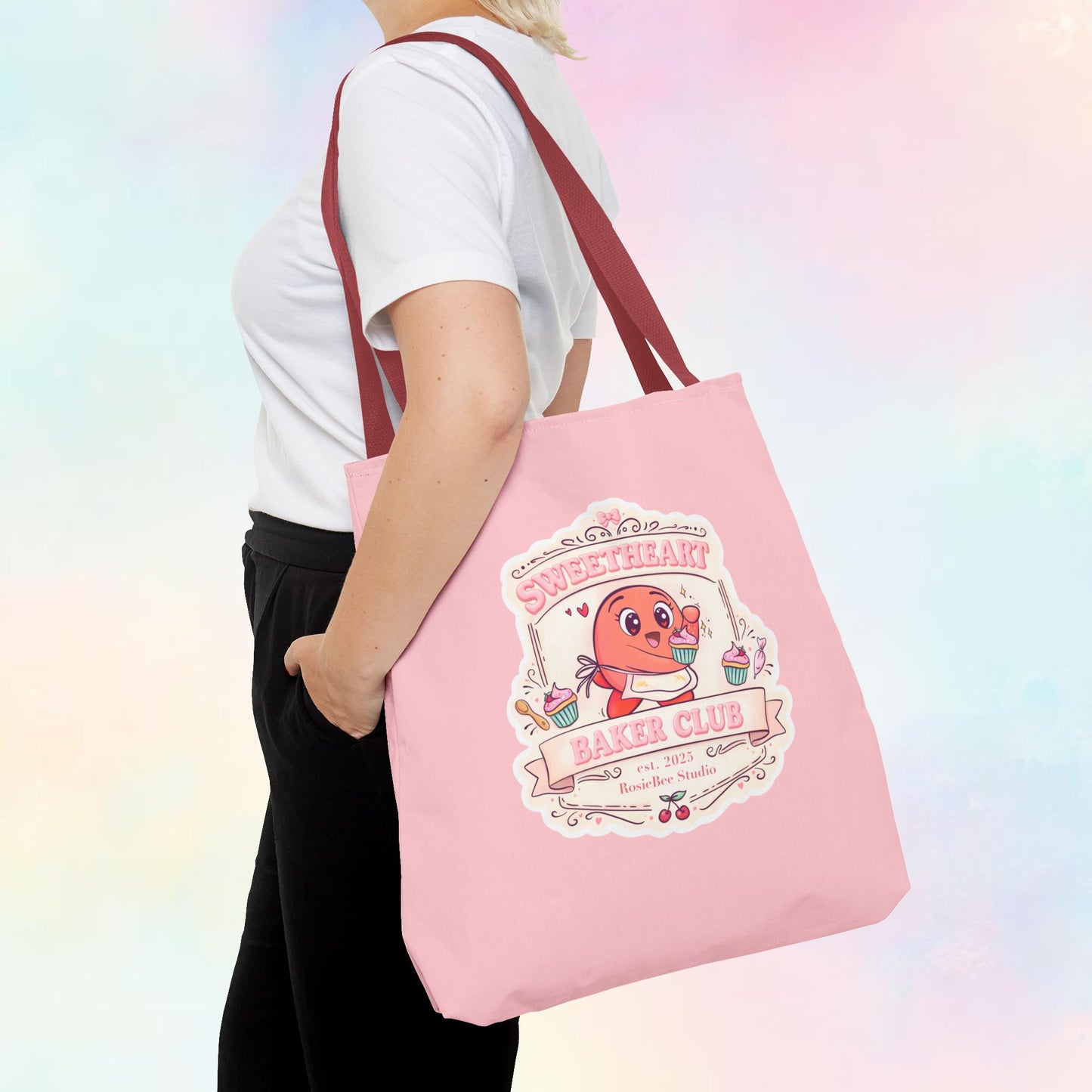 Sweetheart Baker Club Tote Bag – Moji Friends Cosy Café | RosieBee Studio