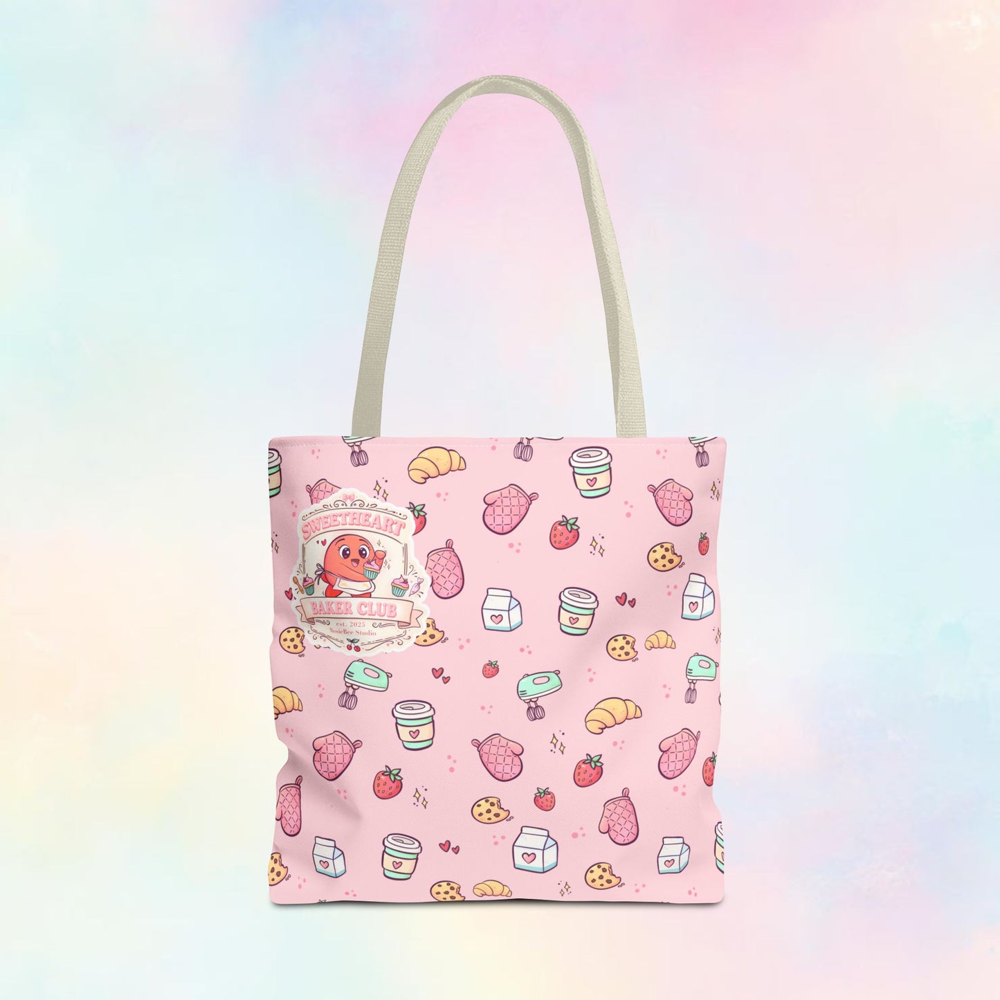 Sweetheart Bakery Doodle Club – Cosy Café Pattern Tote Bag | Moji Friends