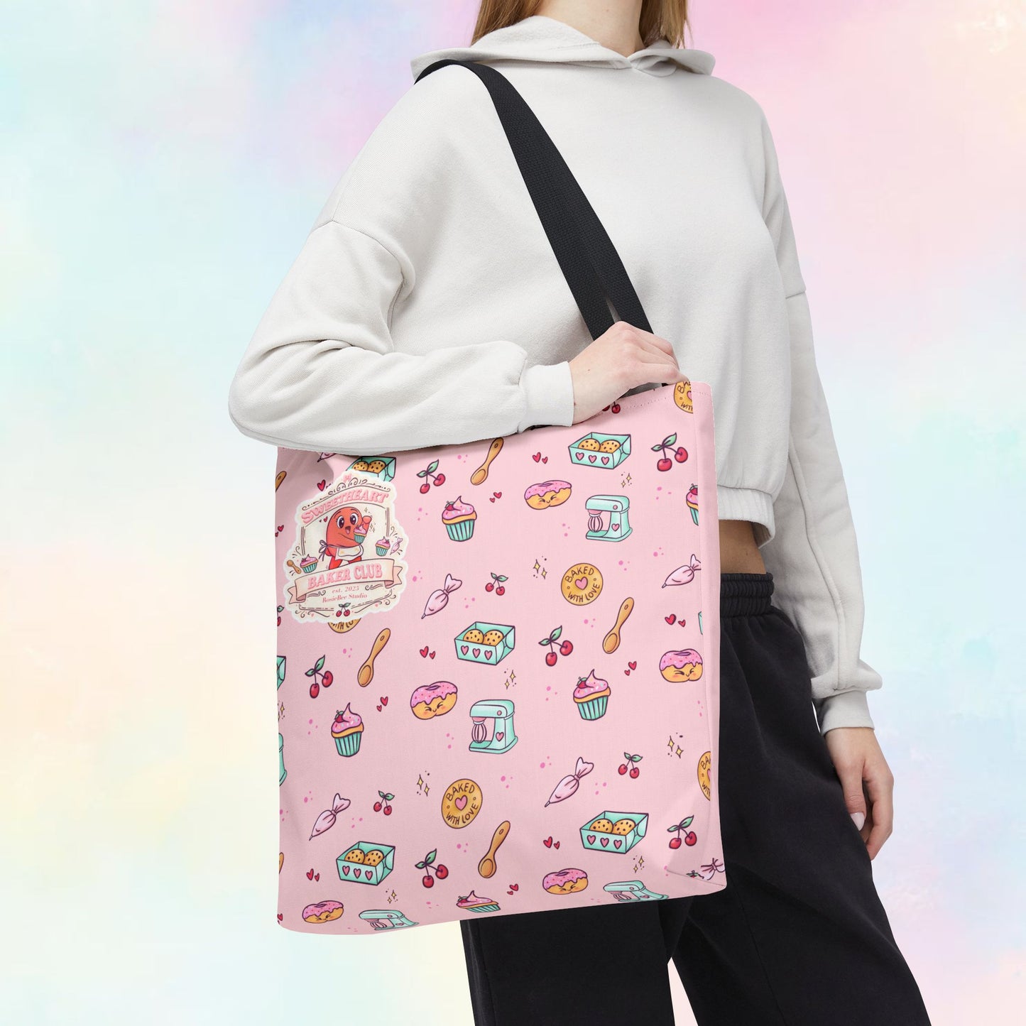 Sweetheart Baker Club – Cosy Café Pattern Tote Bag | Moji Friends