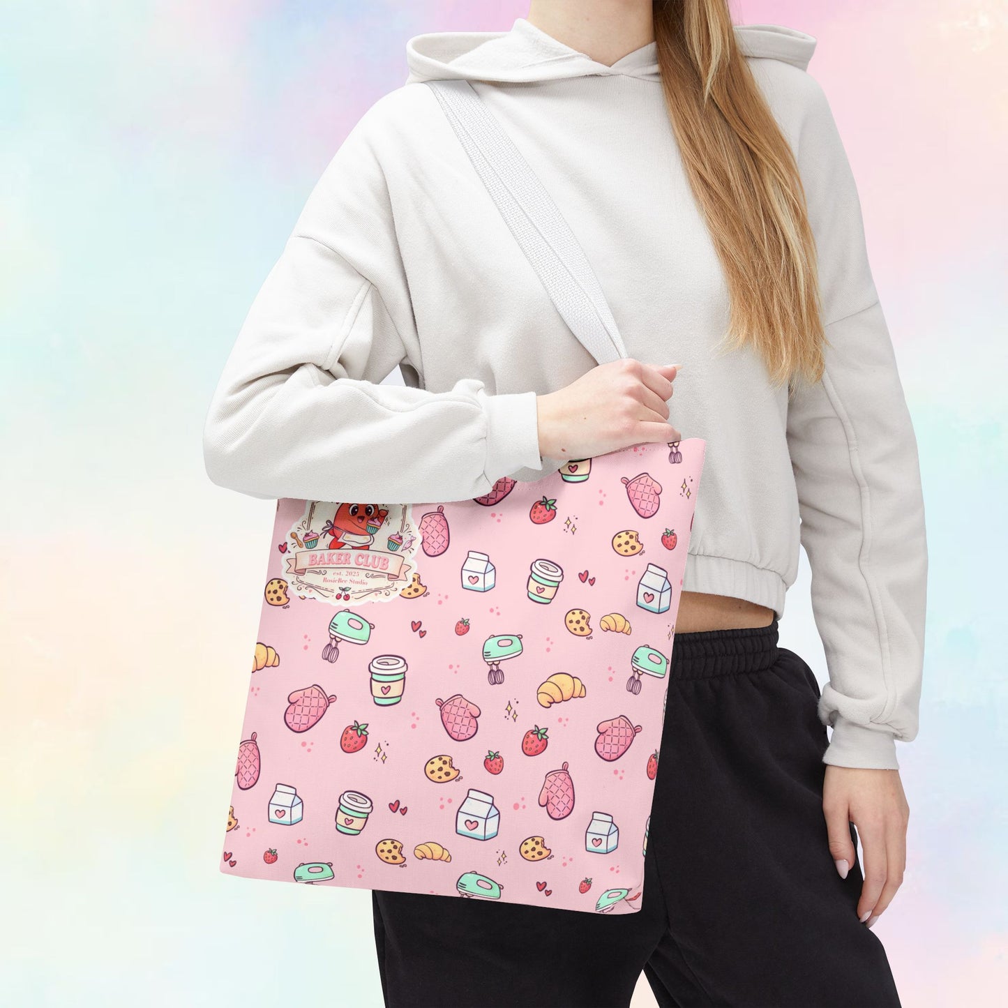 Sweetheart Bakery Doodle Club – Cosy Café Pattern Tote Bag | Moji Friends