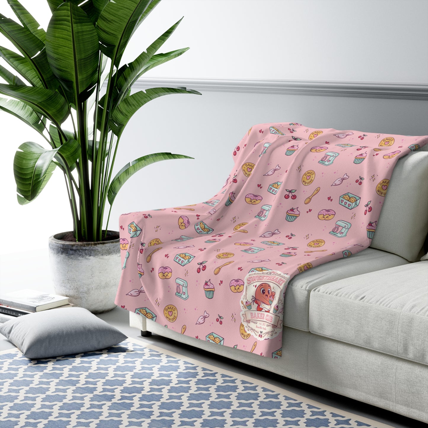 Sweetheart Baker Club Deken – Moji Friends Liefde | Cosy Café Fleece Deken