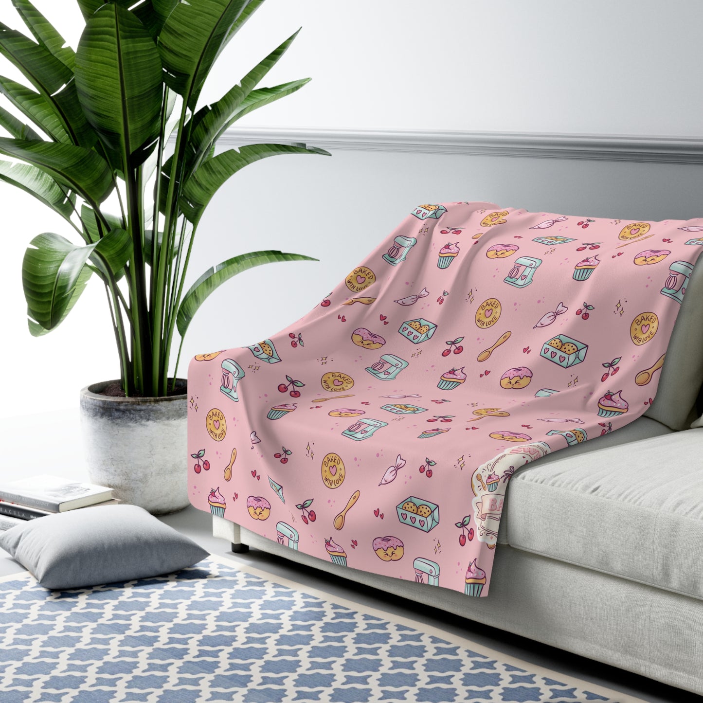 Sweetheart Baker Club Deken – Moji Friends Liefde | Cosy Café Fleece Deken
