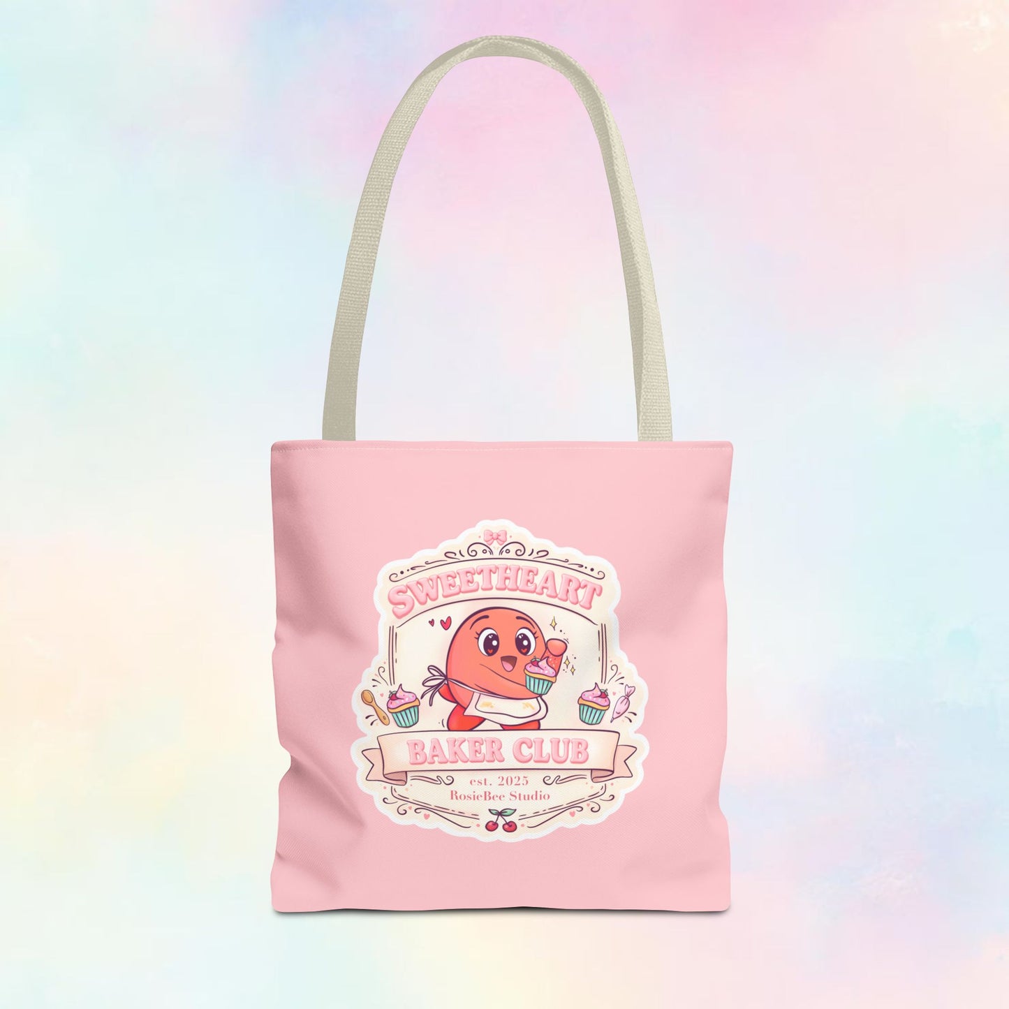 Sweetheart Baker Club Tote Bag – Moji Friends Cosy Café | RosieBee Studio