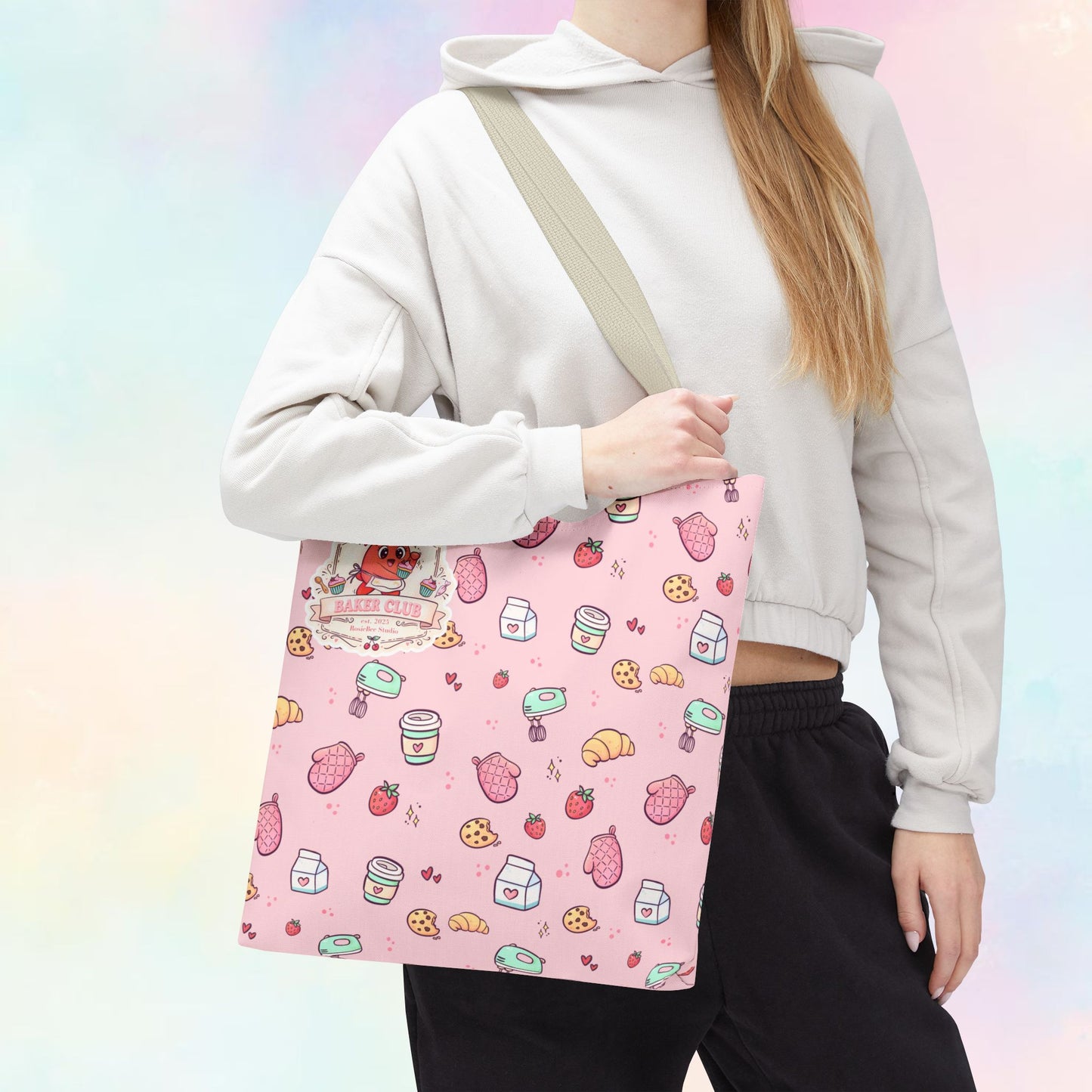 Sweetheart Bakery Doodle Club – Cosy Café Pattern Tote Bag | Moji Friends