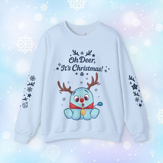 Moji Friend Verdriet Reindeer Sweater – Pastel Kawaii Christmas Crewneck | Cozy Winter Pullover