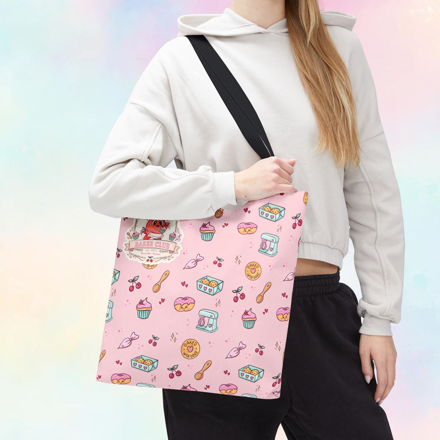 Sweetheart Baker Club – Cosy Café Pattern Tote Bag | Moji Friends