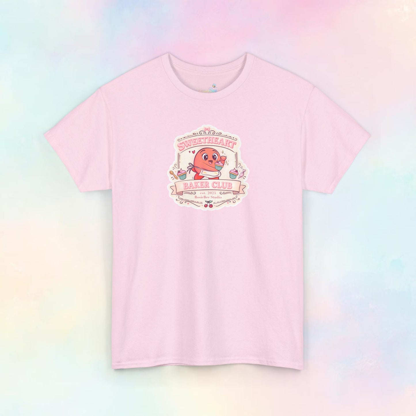 Sweetheart Baker Club T-shirt – Moji Friend Liefde | Cosy Café kawaii shirt