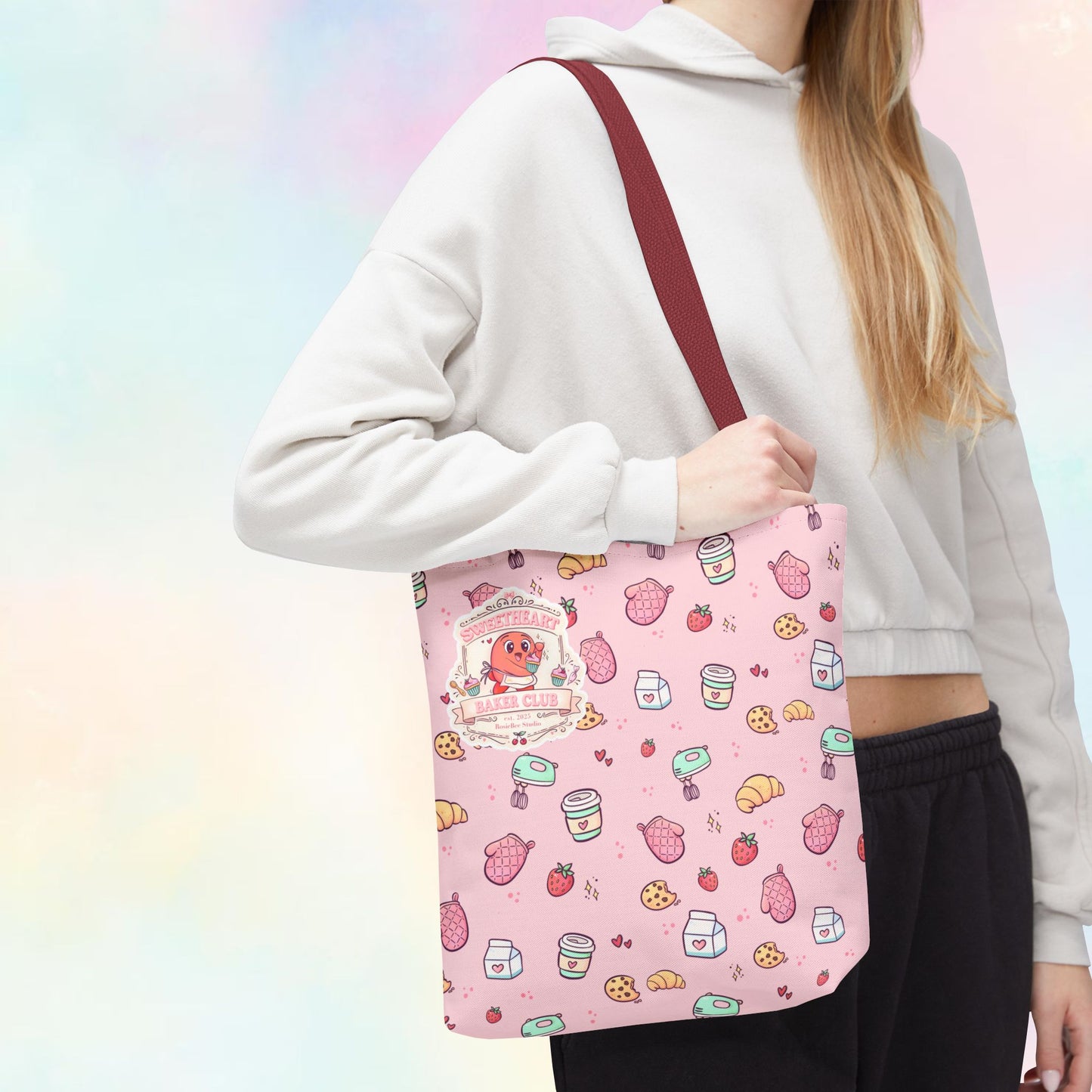 Sweetheart Bakery Doodle Club – Cosy Café Pattern Tote Bag | Moji Friends