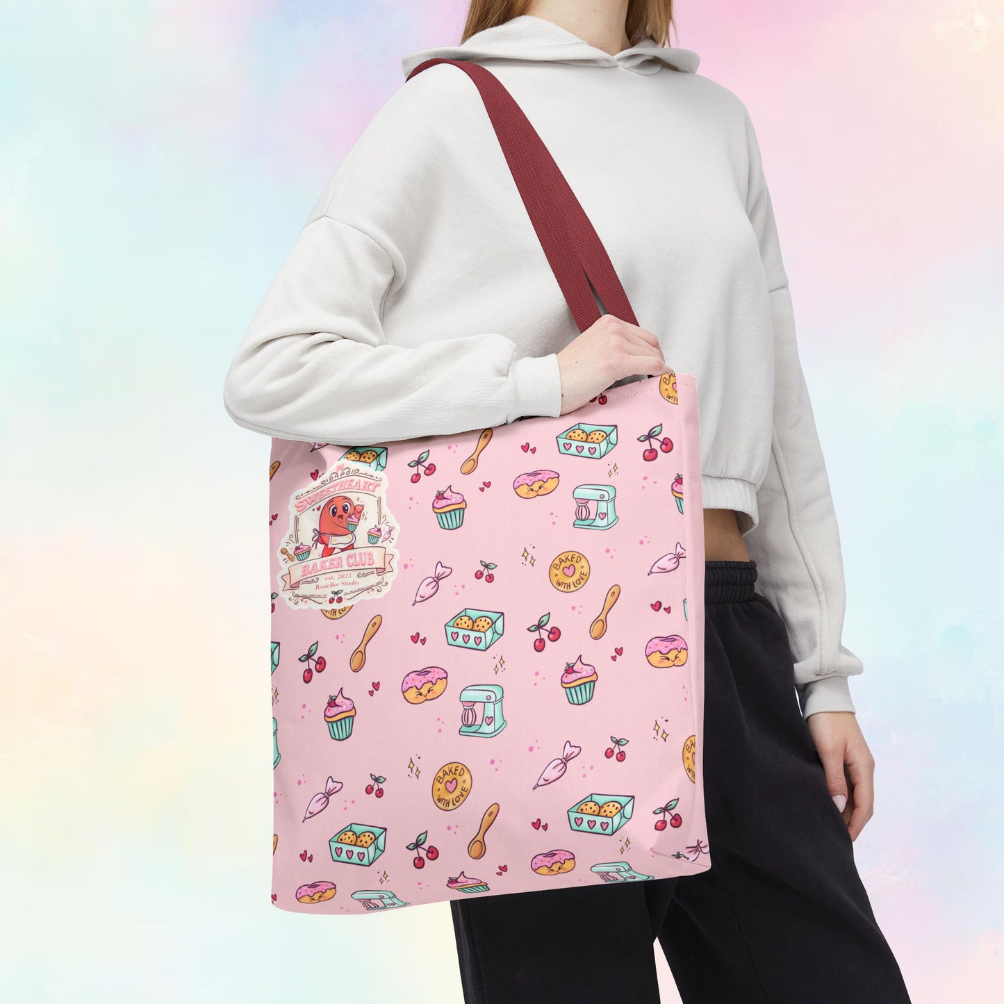Sweetheart Baker Club – Cosy Café Pattern Tote Bag | Moji Friends