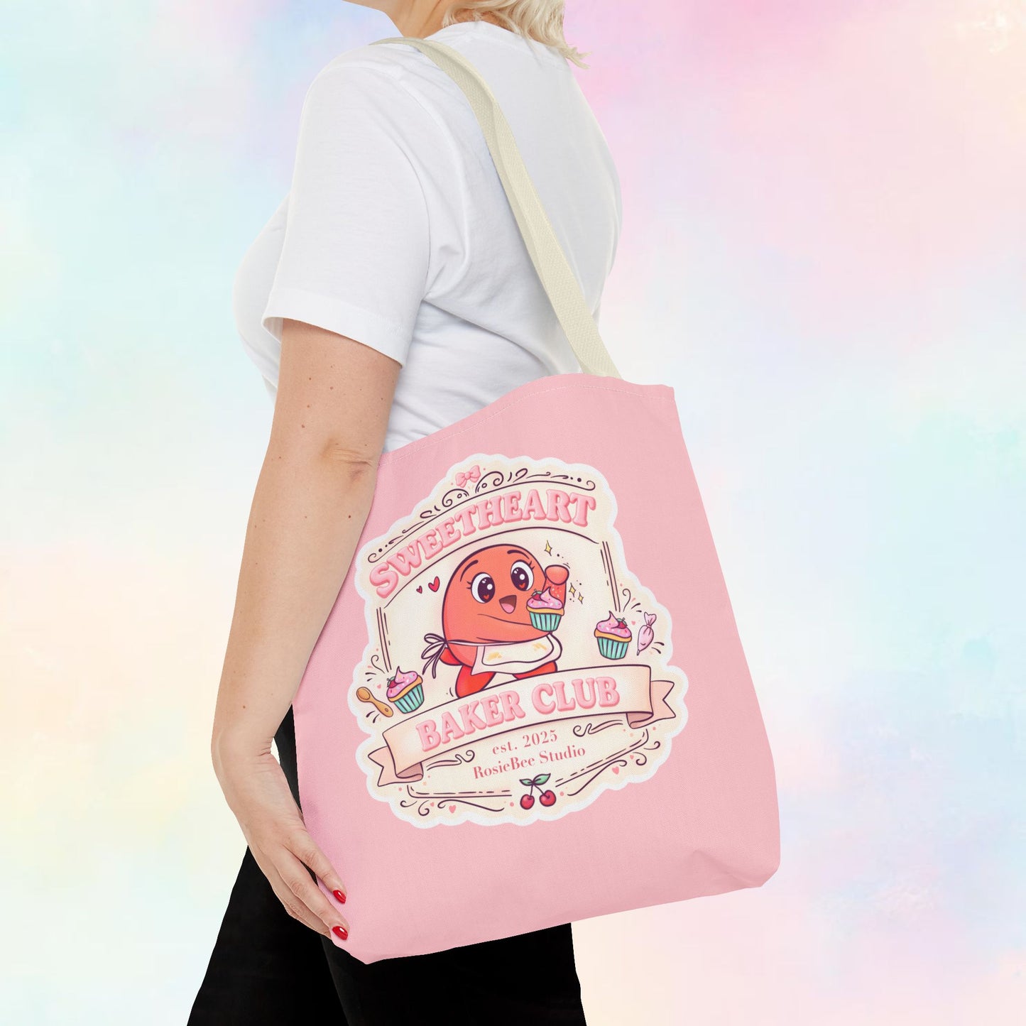 Sweetheart Baker Club Tote Bag – Moji Friends Cosy Café | RosieBee Studio
