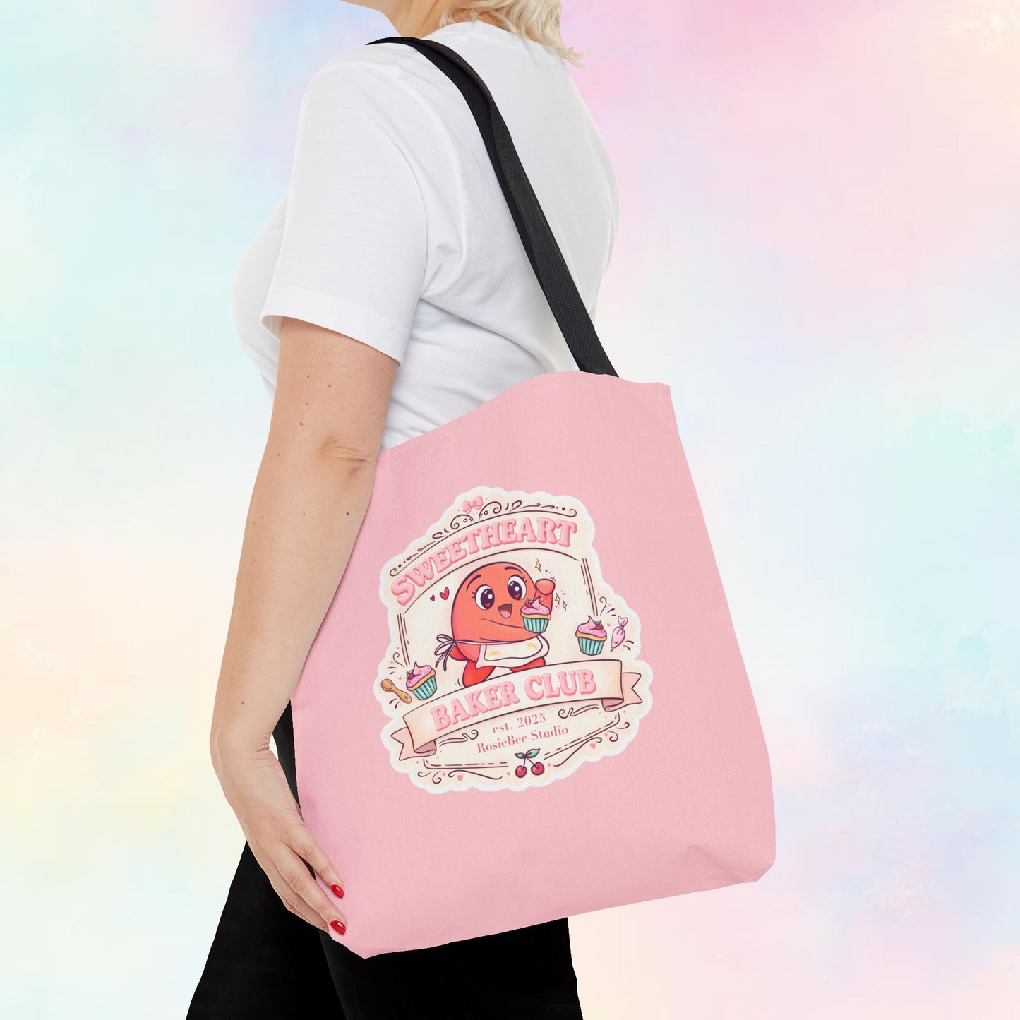 Sweetheart Baker Club Tote Bag – Moji Friends Cosy Café | RosieBee Studio