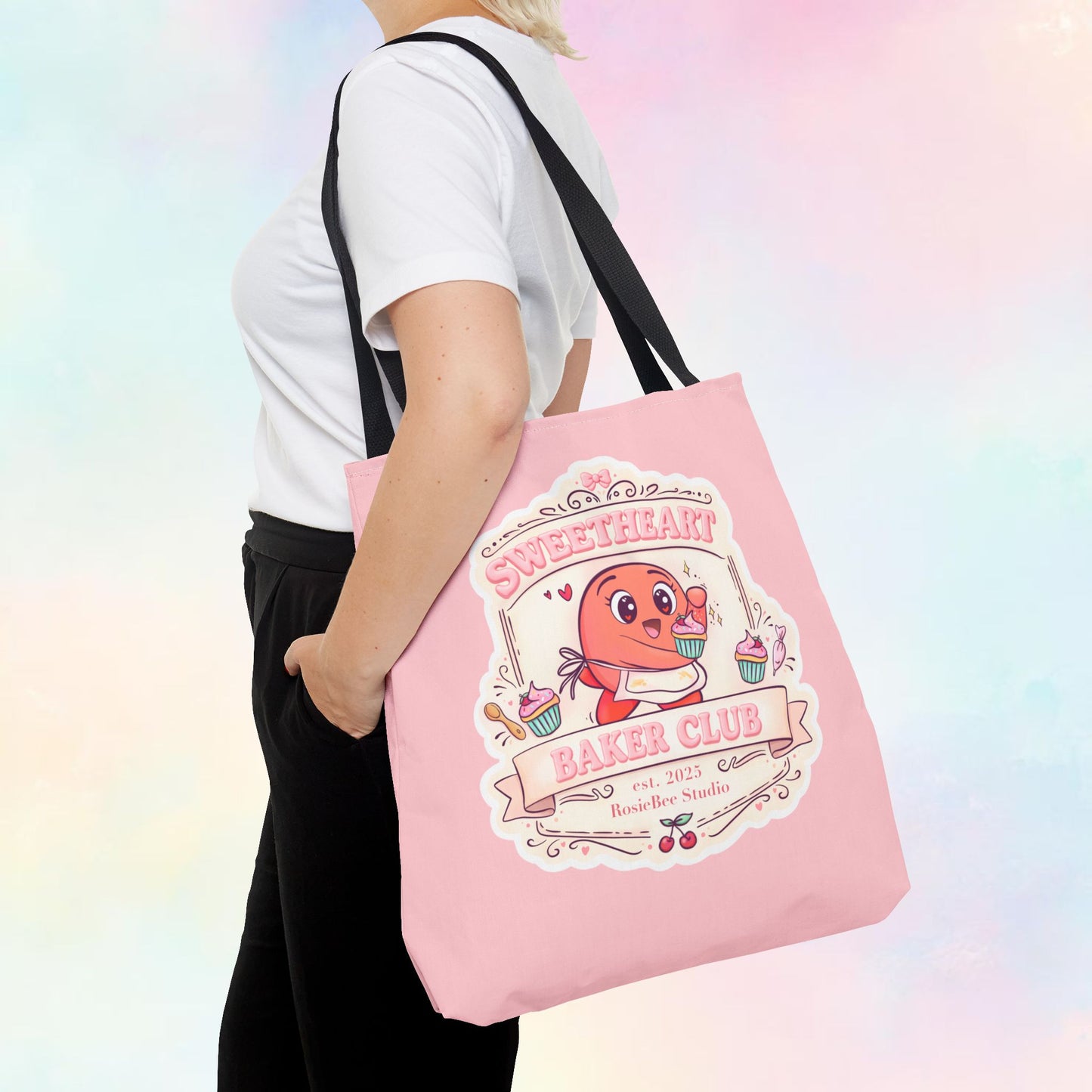 Sweetheart Baker Club Tote Bag – Moji Friends Cosy Café | RosieBee Studio