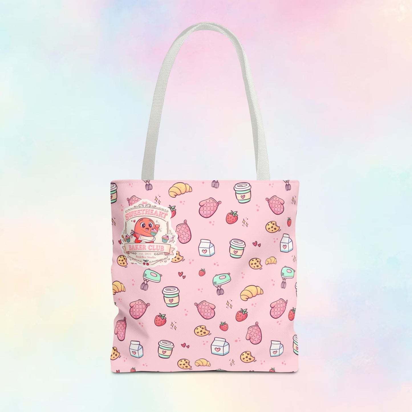 Sweetheart Bakery Doodle Club – Cosy Café Pattern Tote Bag | Moji Friends