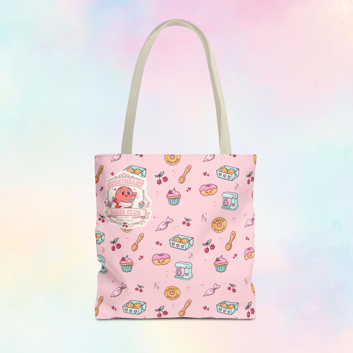 Sweetheart Baker Club – Cosy Café Pattern Tote Bag | Moji Friends