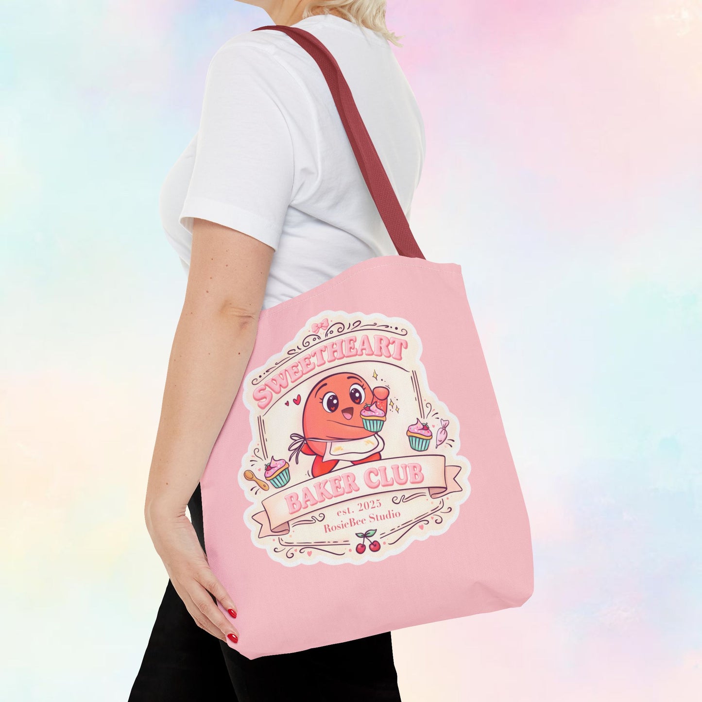 Sweetheart Baker Club Tote Bag – Moji Friends Cosy Café | RosieBee Studio