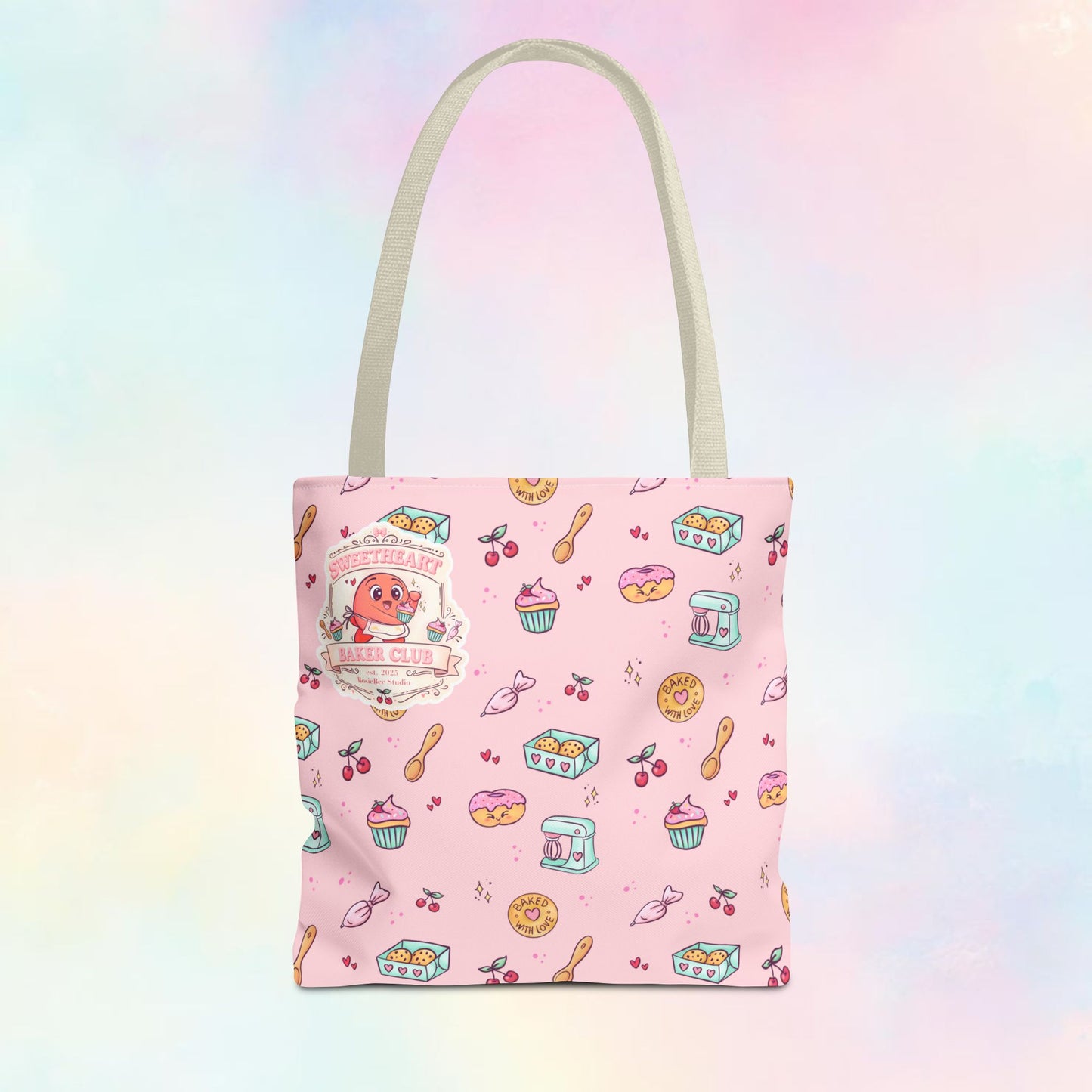 Sweetheart Baker Club – Cosy Café Pattern Tote Bag | Moji Friends