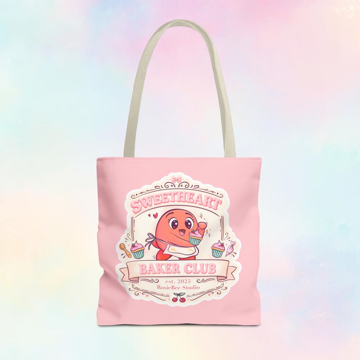 Sweetheart Baker Club Tote Bag – Moji Friends Cosy Café | RosieBee Studio