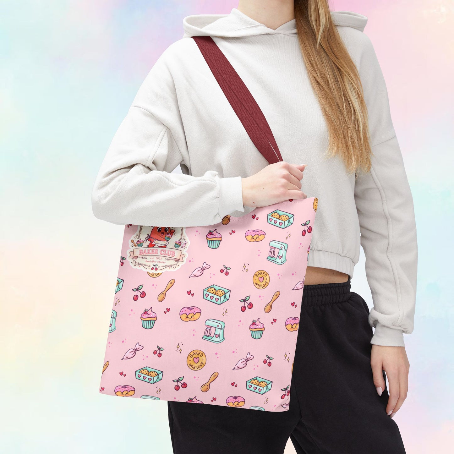 Sweetheart Baker Club – Cosy Café Pattern Tote Bag | Moji Friends