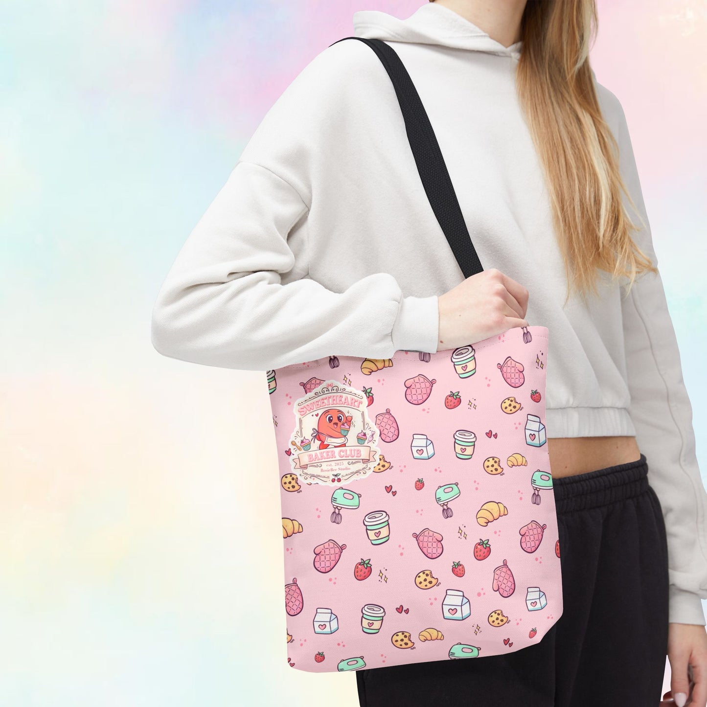 Sweetheart Bakery Doodle Club – Cosy Café Pattern Tote Bag | Moji Friends