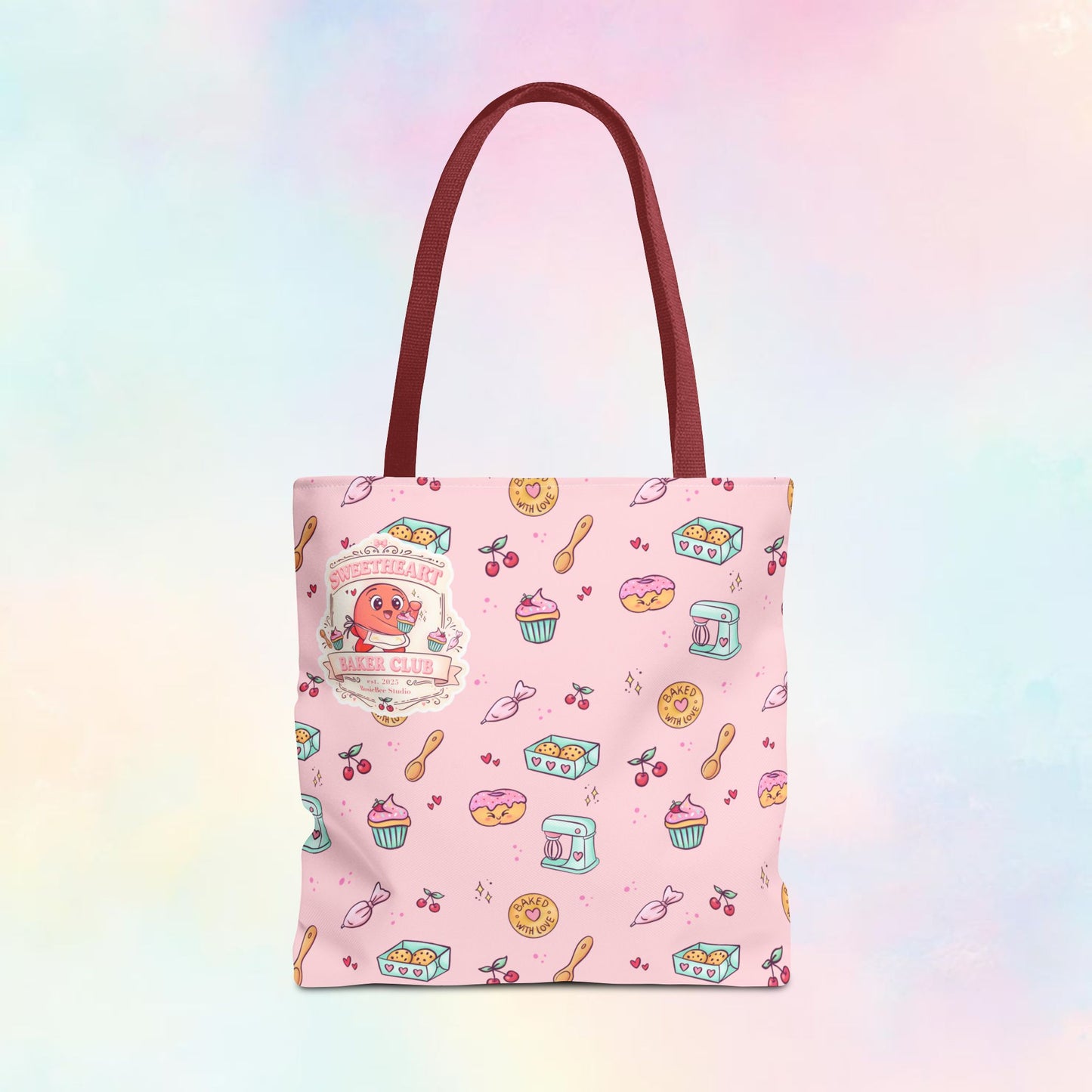 Sweetheart Baker Club – Cosy Café Pattern Tote Bag | Moji Friends