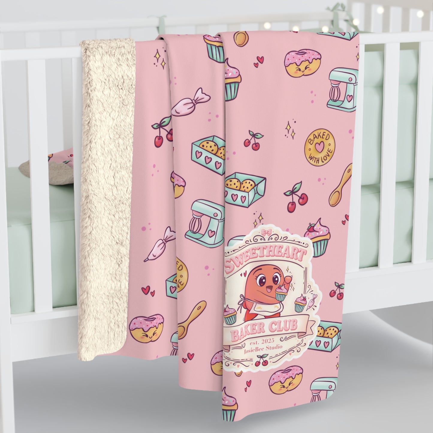 Sweetheart Baker Club Deken – Moji Friends Liefde | Cosy Café Fleece Deken