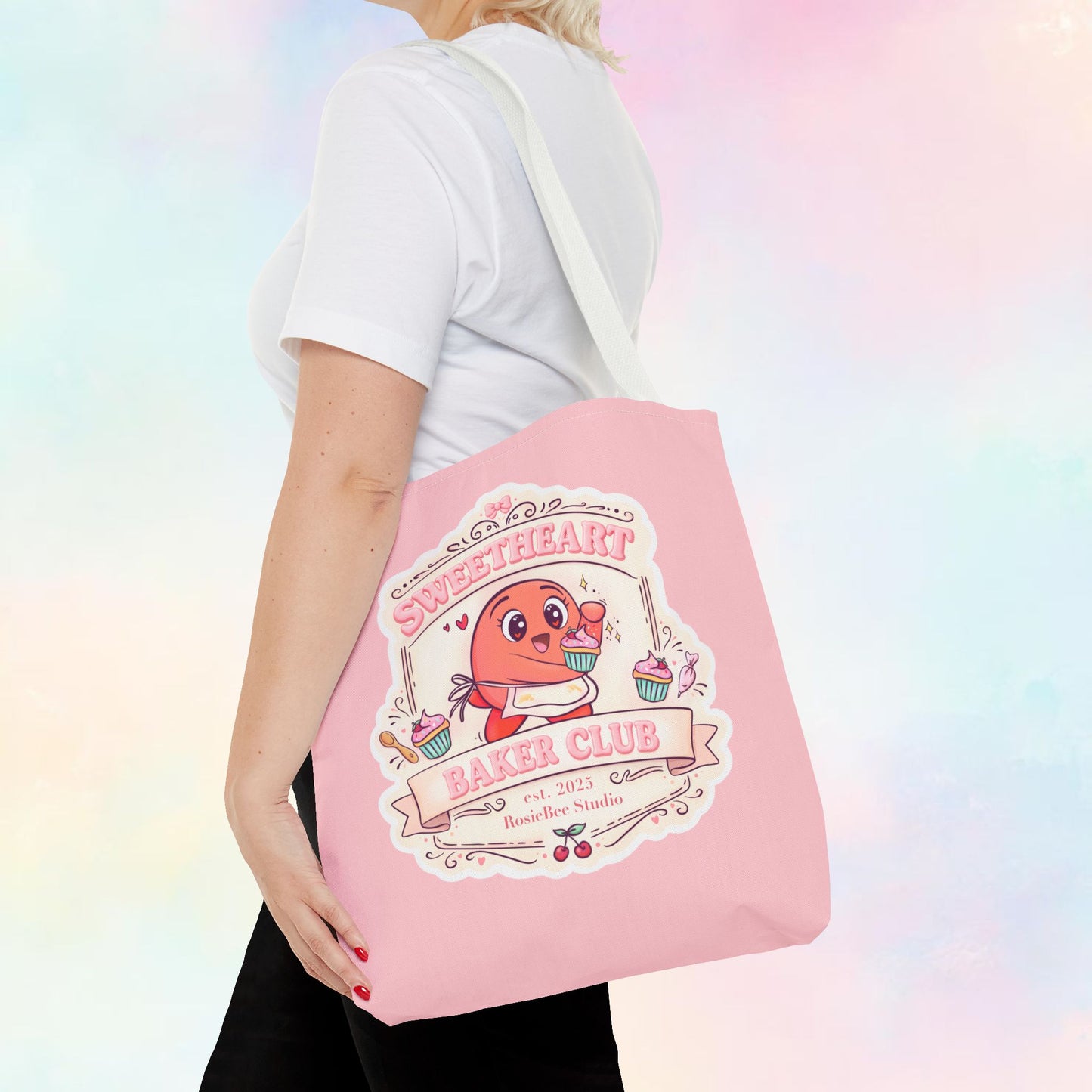 Sweetheart Baker Club Tote Bag – Moji Friends Cosy Café | RosieBee Studio