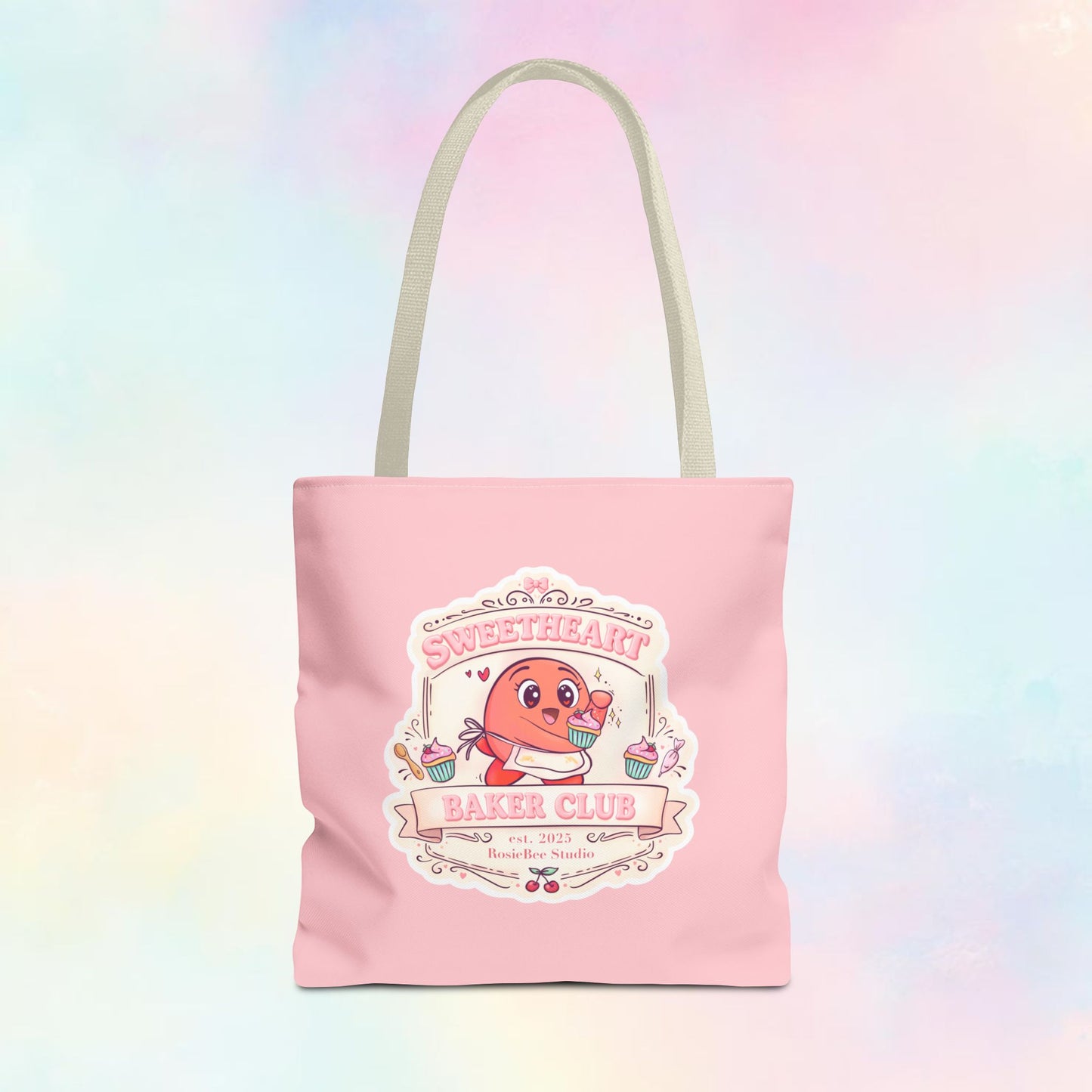 Sweetheart Baker Club Tote Bag – Moji Friends Cosy Café | RosieBee Studio