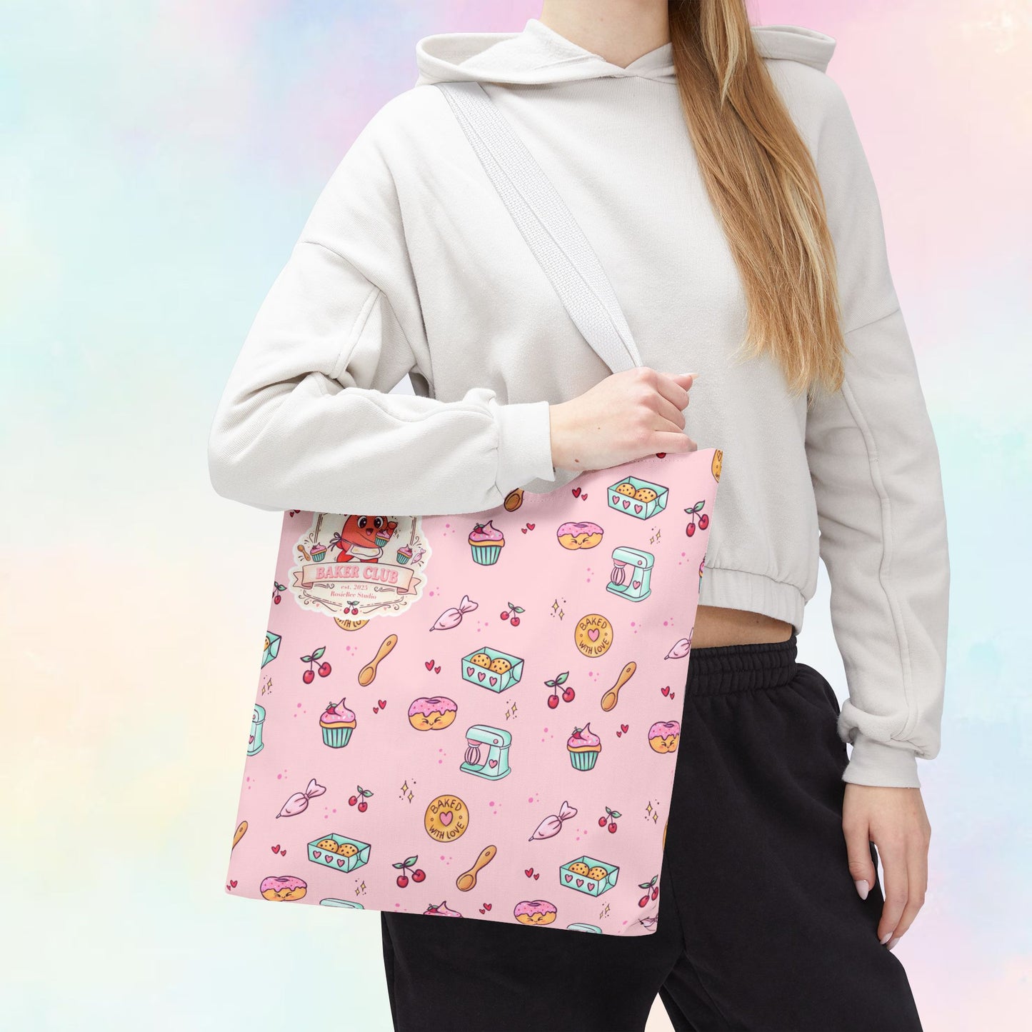 Sweetheart Baker Club – Cosy Café Pattern Tote Bag | Moji Friends