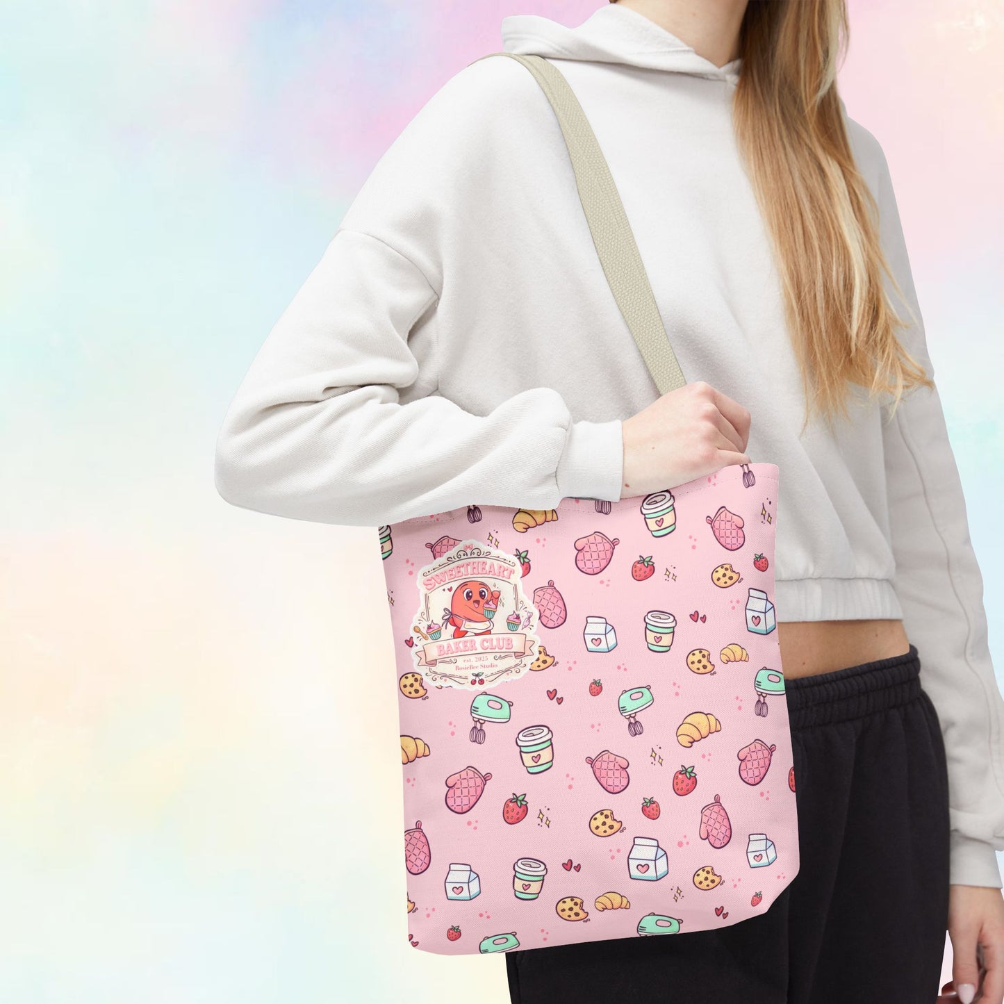 Sweetheart Bakery Doodle Club – Cosy Café Pattern Tote Bag | Moji Friends