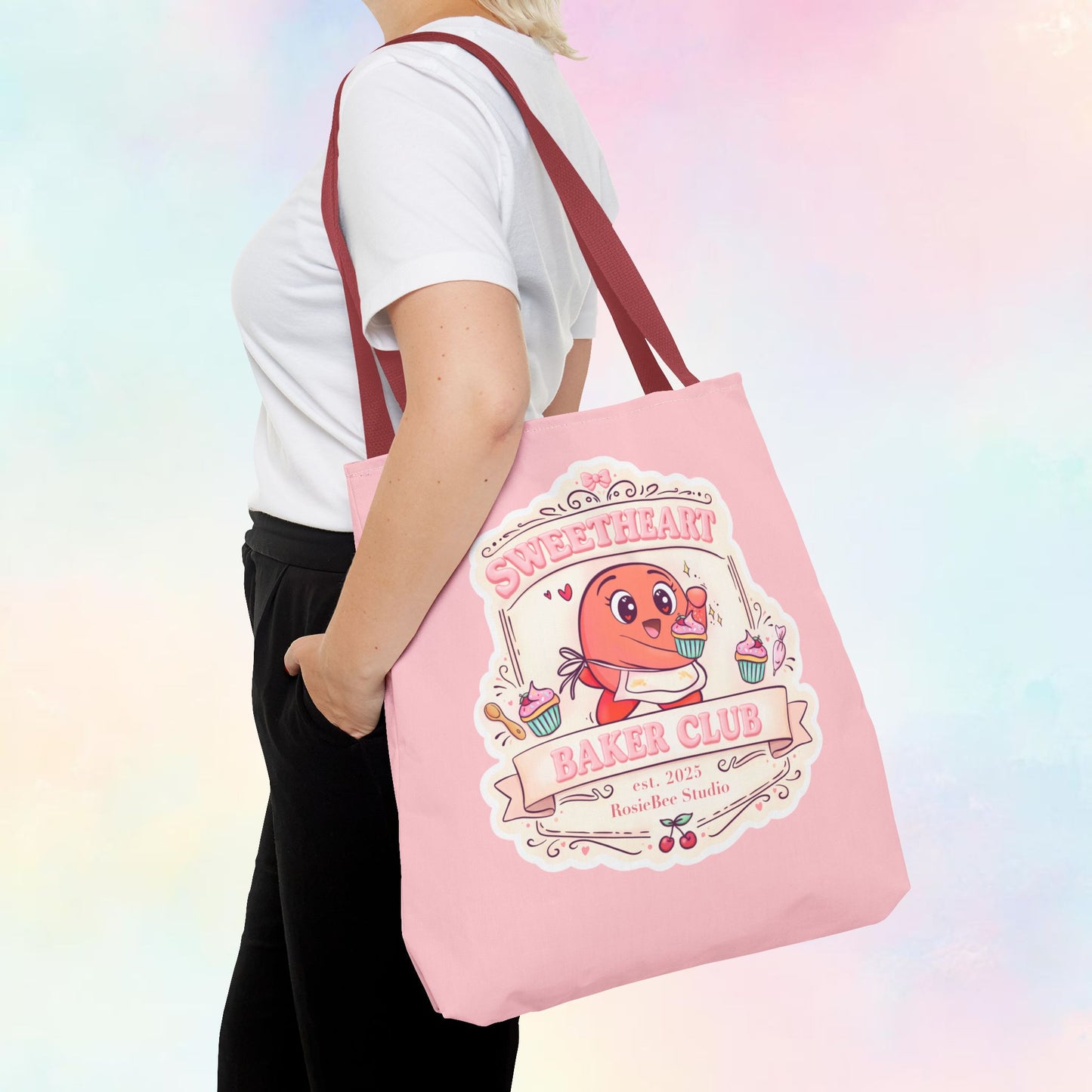 Sweetheart Baker Club Tote Bag – Moji Friends Cosy Café | RosieBee Studio