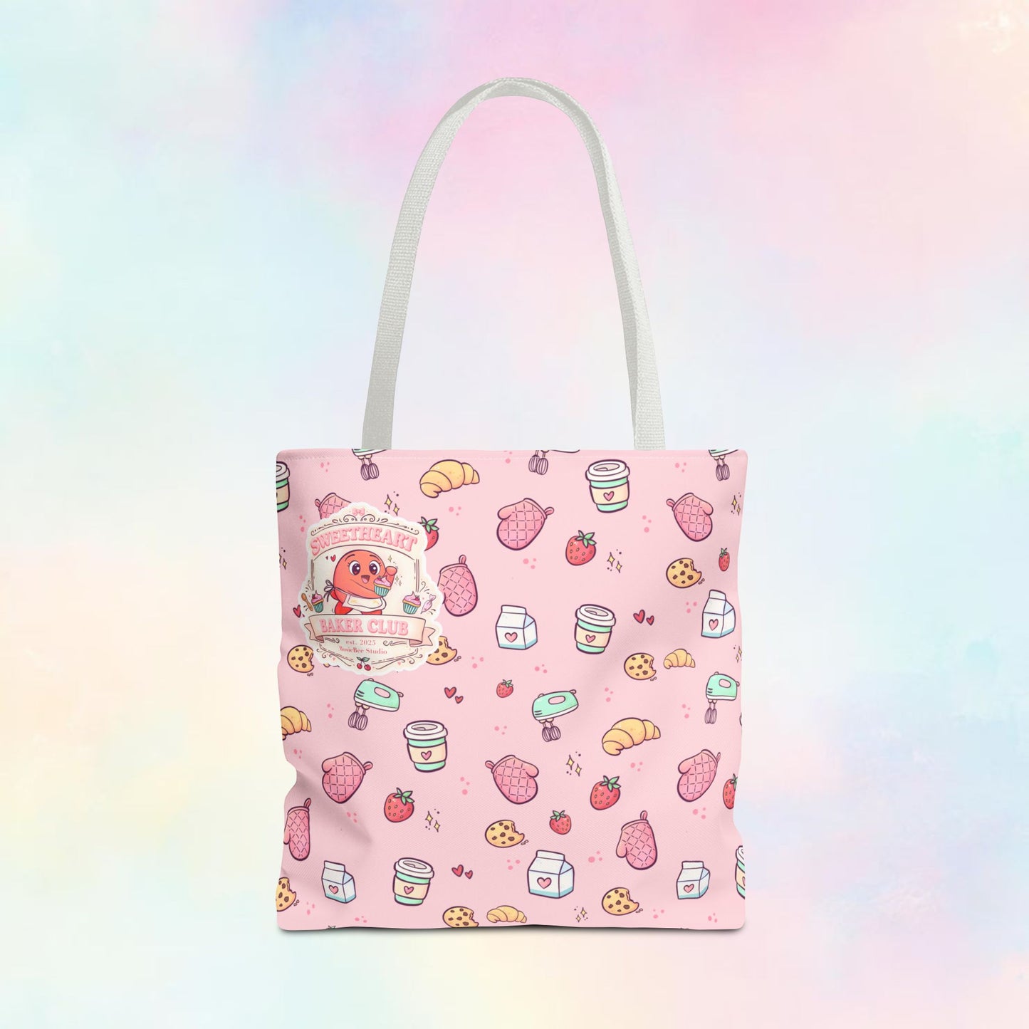 Sweetheart Bakery Doodle Club – Cosy Café Pattern Tote Bag | Moji Friends