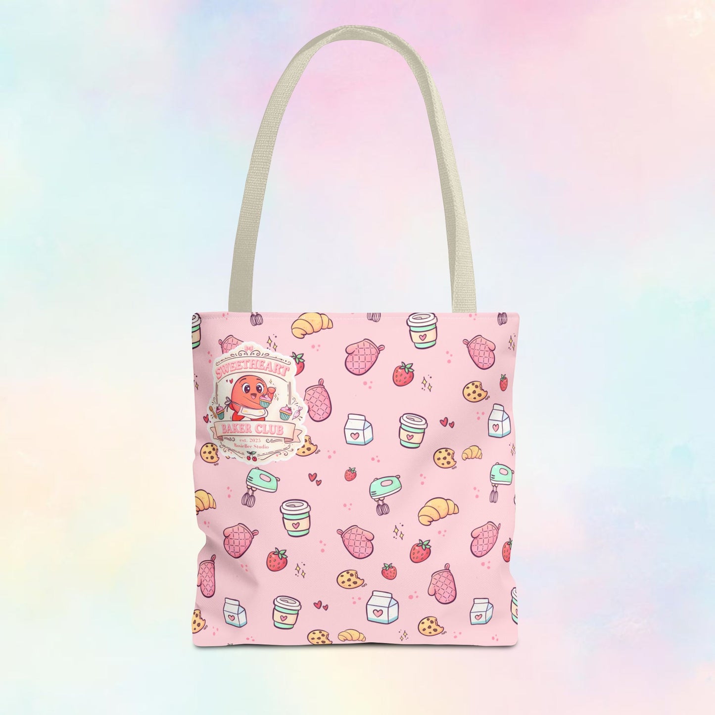 Sweetheart Bakery Doodle Club – Cosy Café Pattern Tote Bag | Moji Friends
