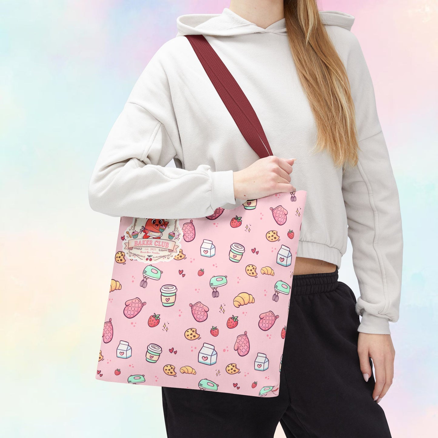 Sweetheart Bakery Doodle Club – Cosy Café Pattern Tote Bag | Moji Friends