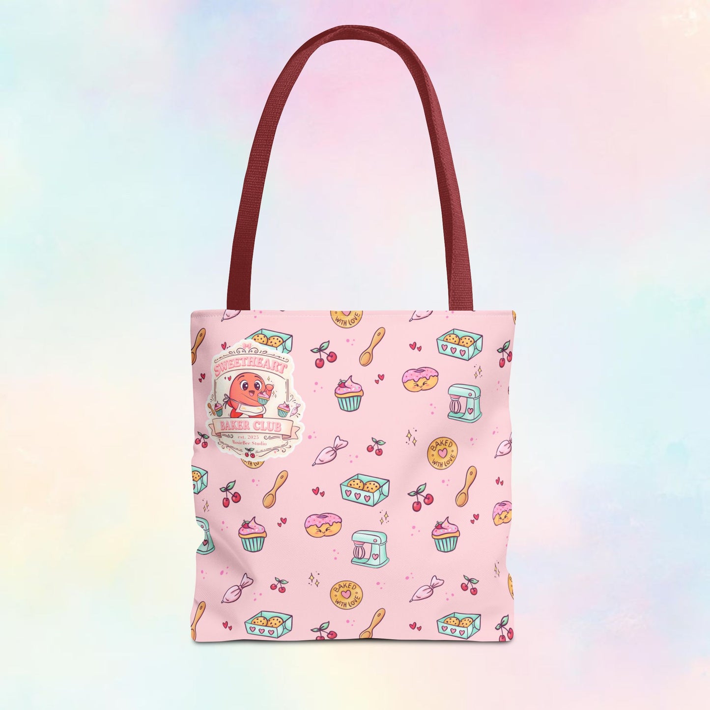 Sweetheart Baker Club – Cosy Café Pattern Tote Bag | Moji Friends