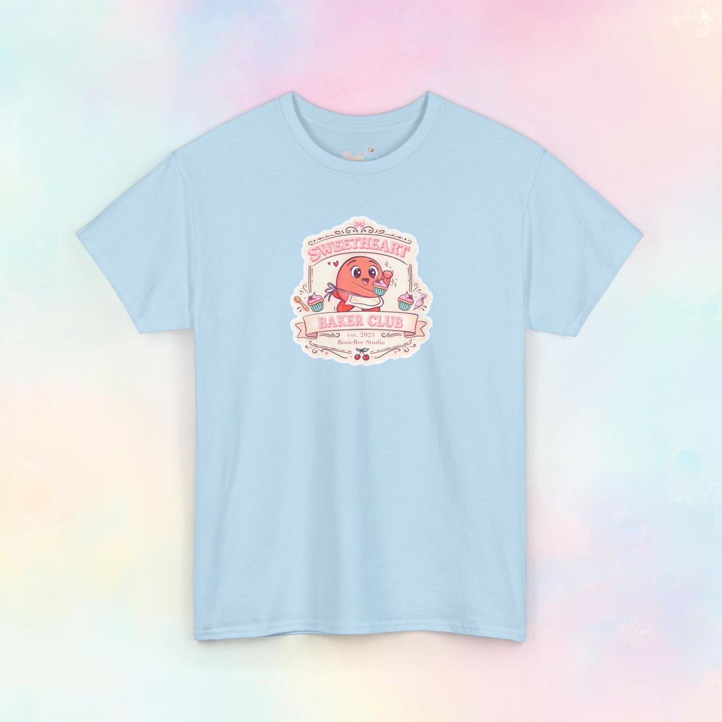 Sweetheart Baker Club T-shirt – Moji Friend Liefde | Cosy Café kawaii shirt